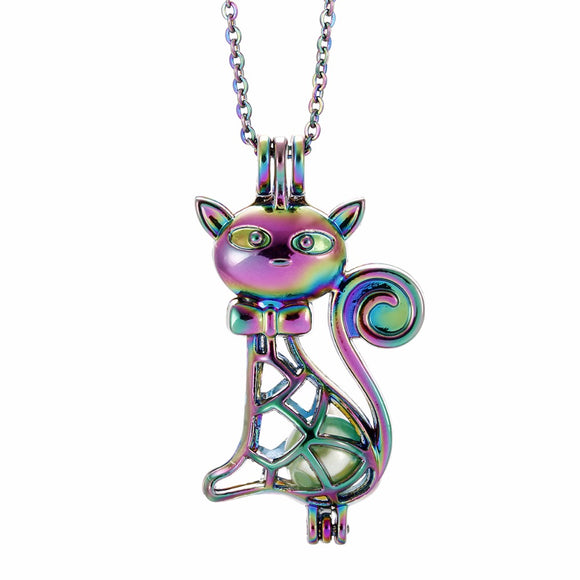 Rainbow Color Cat Necklace