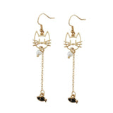 fashion cute geometry line the kitten beautiful earrings