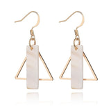 Rectangle Round Gold Korean Earrings